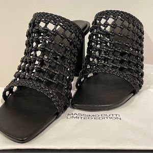 Massimo Dutti woven leather sandals, size 10 US